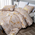 Marmortryck Lyx Duvet Täcke Set