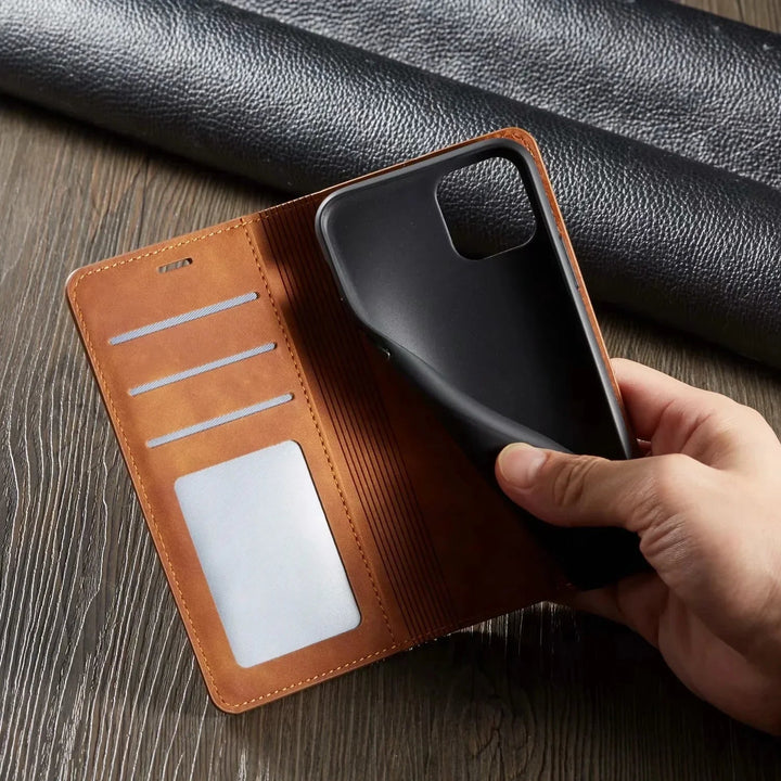 Mobilfodral i Magnetiskt Läder med Flip Cover