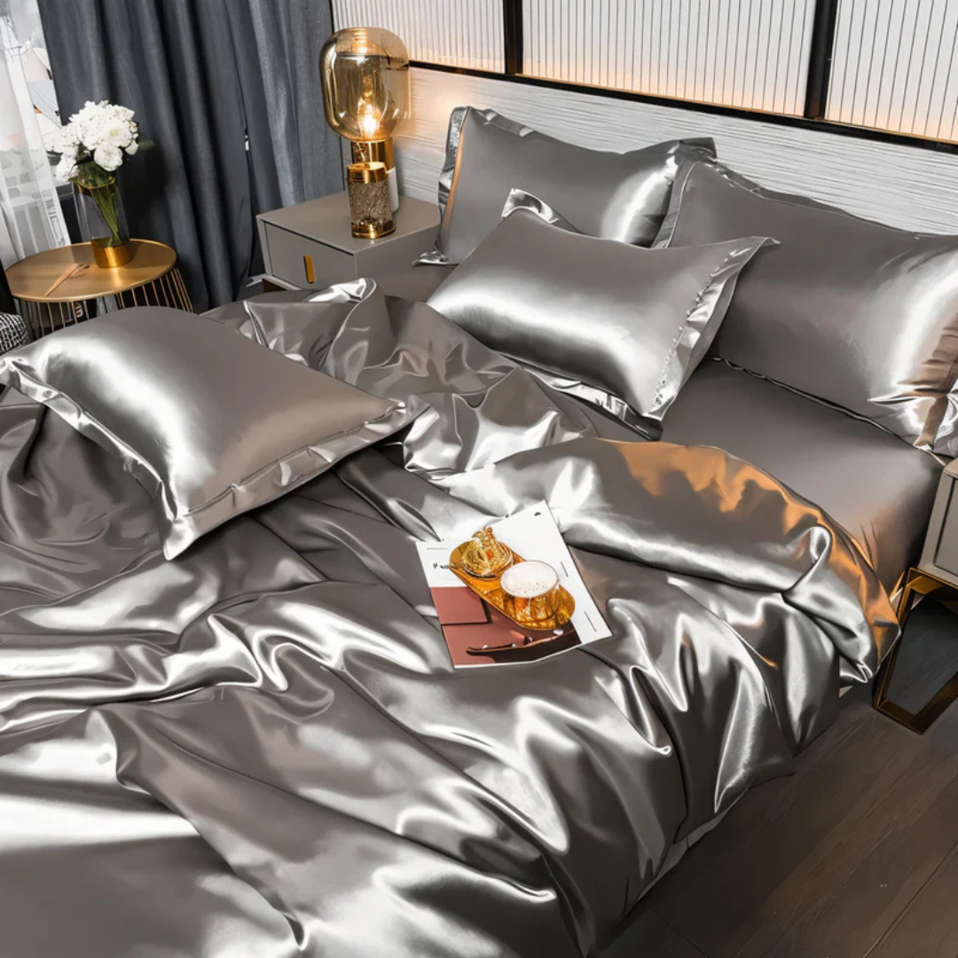 Satin Duvet Cover Set i Siden