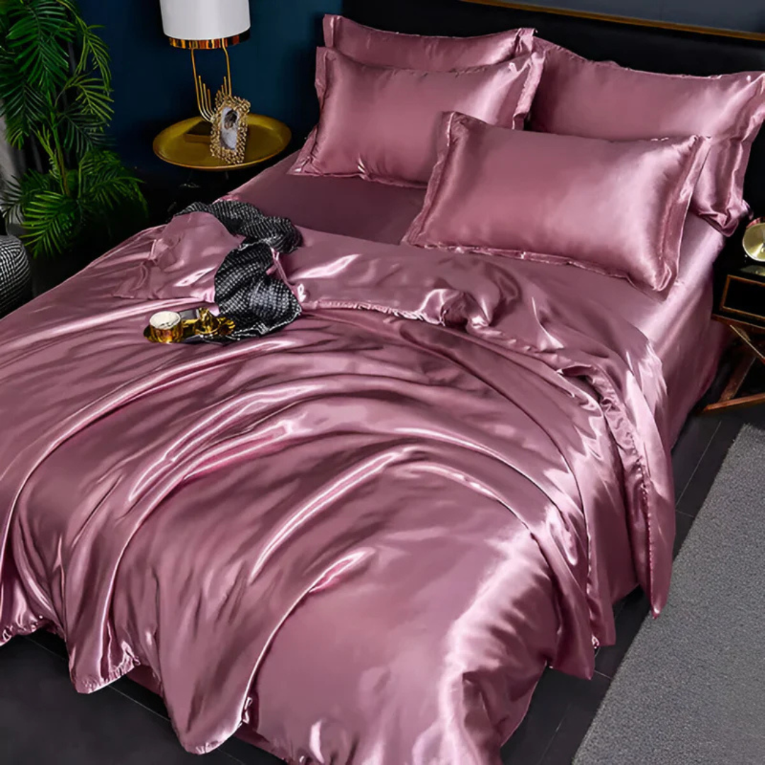 Satin Duvet Cover Set i Siden