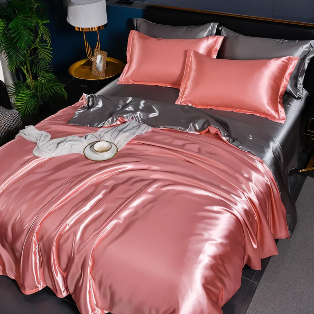 Satin Duvet Cover Set i Siden