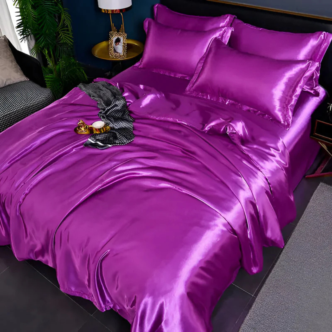 Satin Duvet Cover Set i Siden