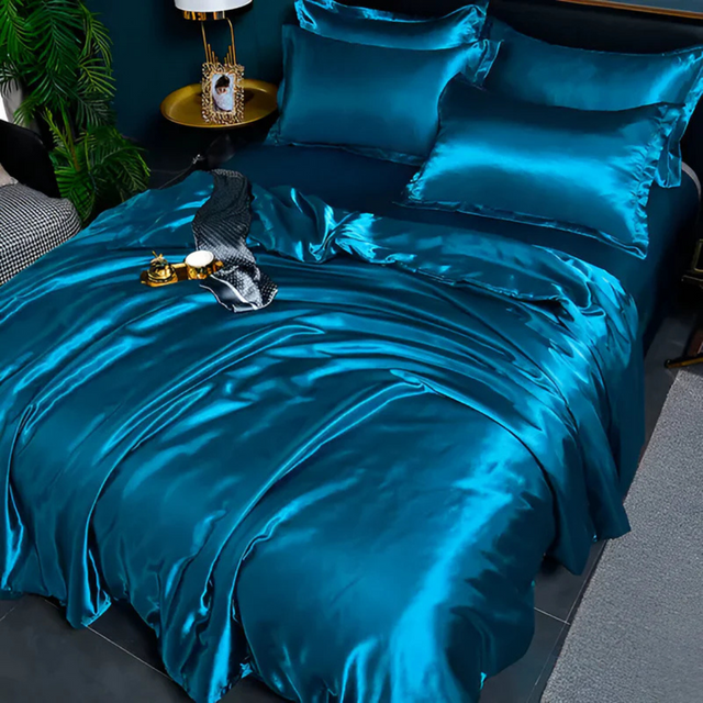 Satin Duvet Cover Set i Siden