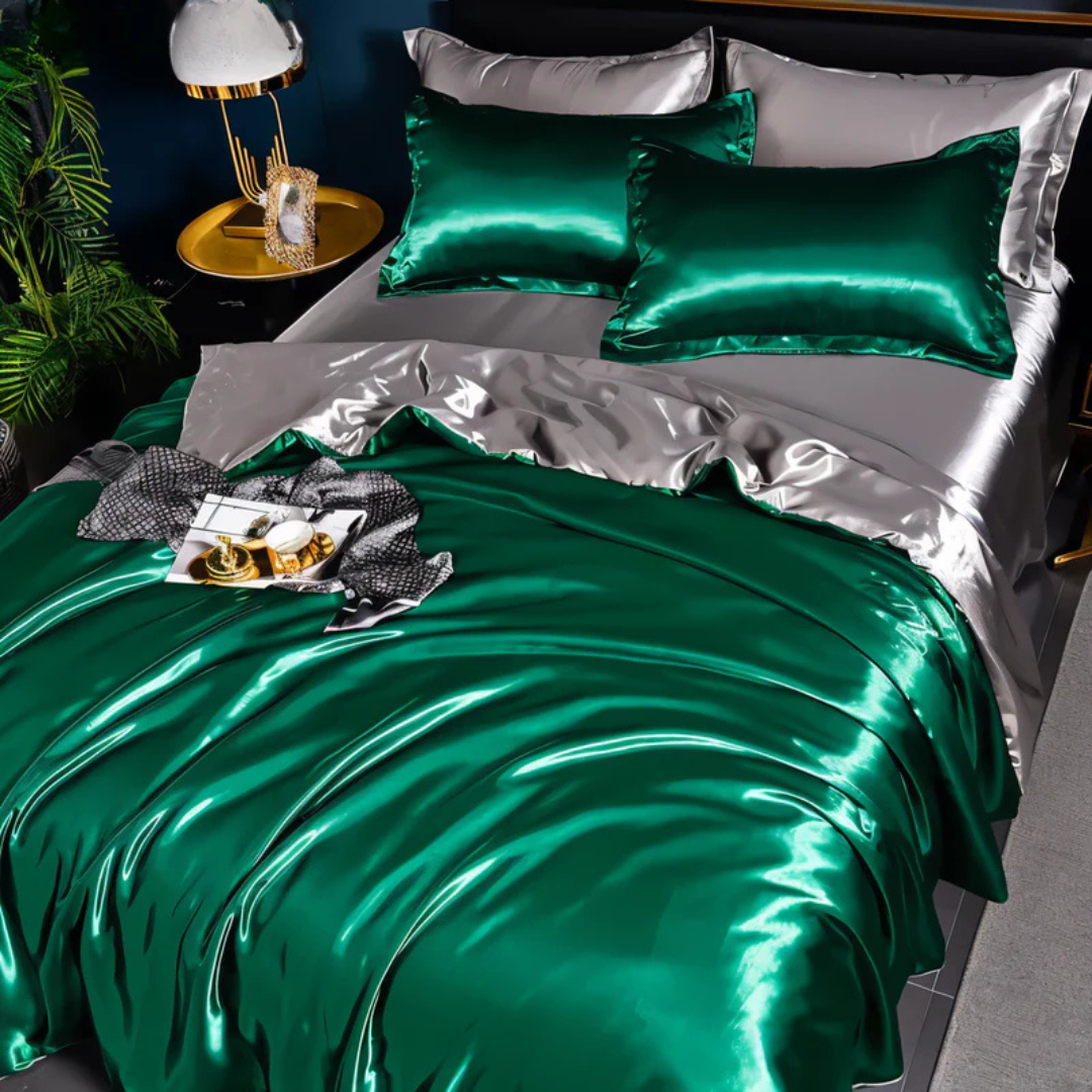 Satin Duvet Cover Set i Siden