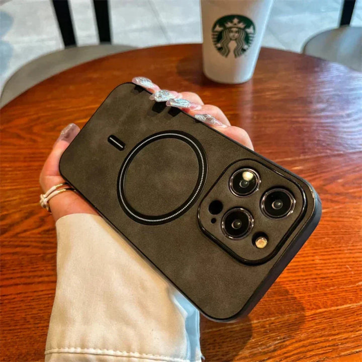 Läder Magnetiskt Skyddande Telefonfodral