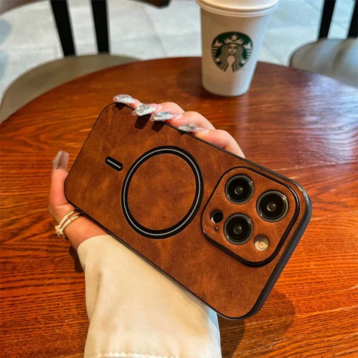 Läder Magnetiskt Skyddande Telefonfodral