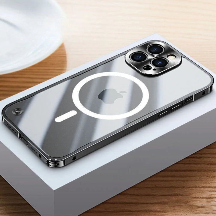Metall Lyx MagSafe Fodral för iPhone Pro Max - Slank och Stilren Design med Maximalt Skydd