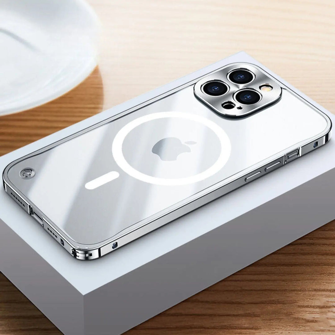 Metall Lyx MagSafe Fodral för iPhone Pro Max - Slank och Stilren Design med Maximalt Skydd
