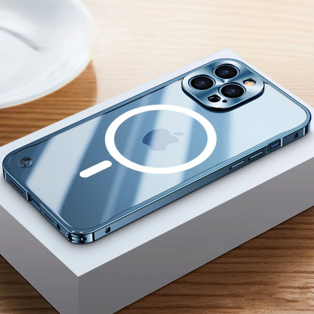 Metall Lyx MagSafe Fodral för iPhone Pro Max - Slank och Stilren Design med Maximalt Skydd