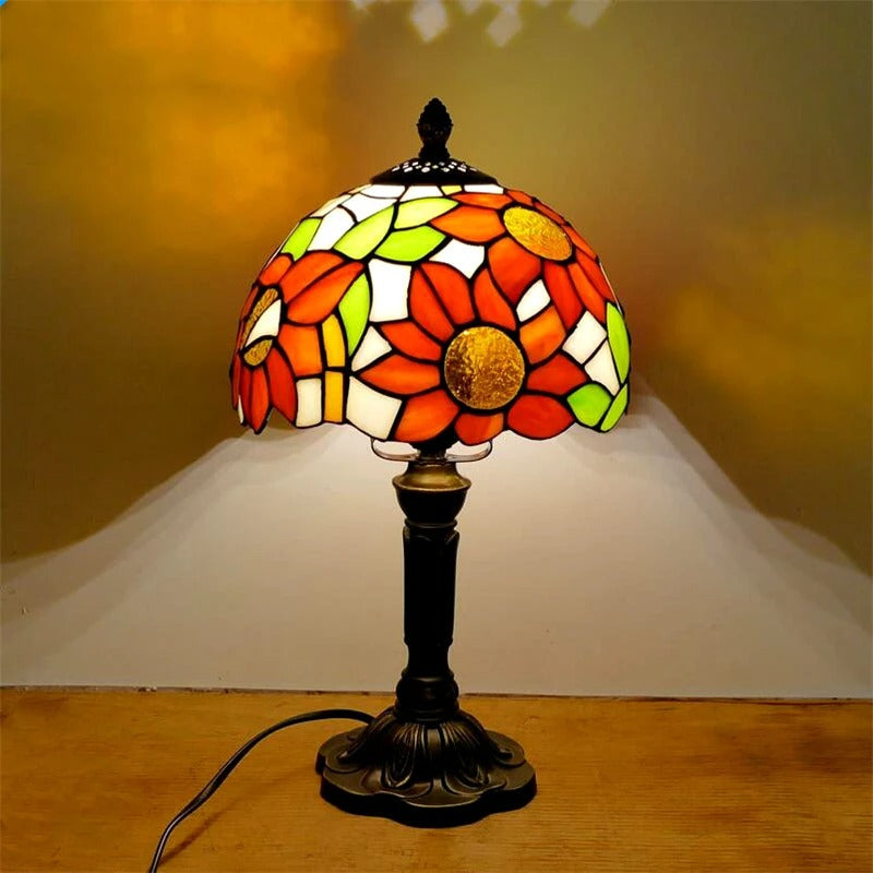 Bordslampa LED Barock Retro E27 - Vintage Tiffany Glas