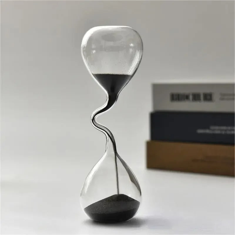 Kurvig Svart Timglas | Glas