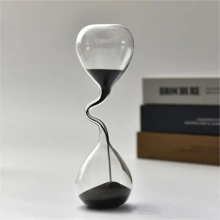 Kurvig Svart Timglas | Glas