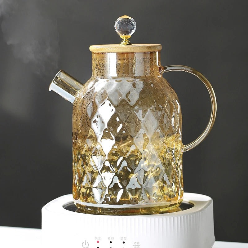 Klassisk Kristall Teapot | Glas &amp; Trä