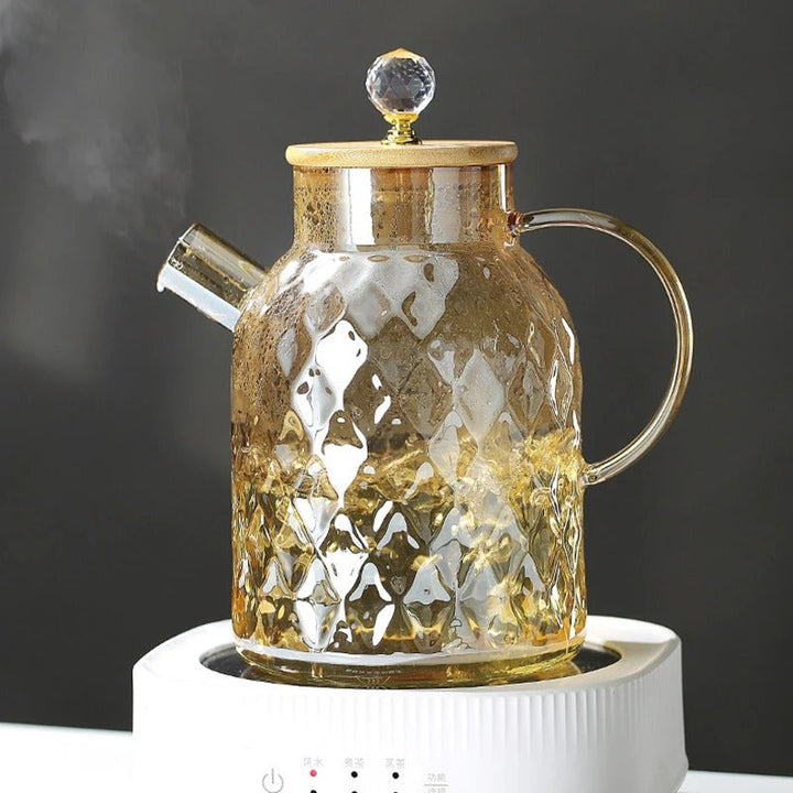 Klassisk Kristall Teapot | Glas &amp; Trä