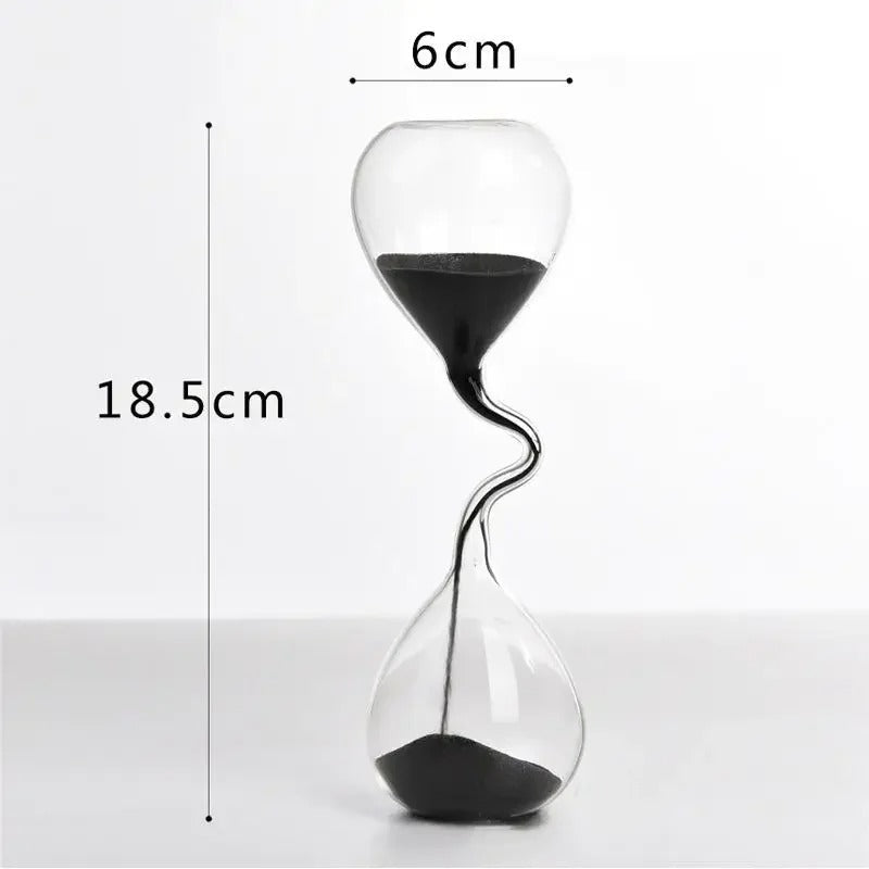 Kurvig Svart Timglas | Glas