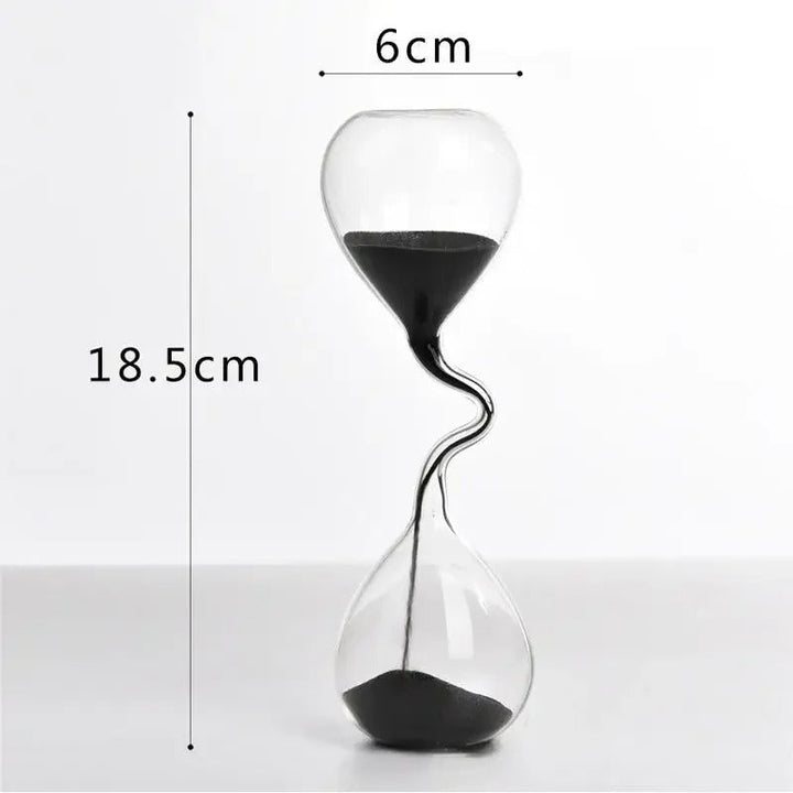 Kurvig Svart Timglas | Glas