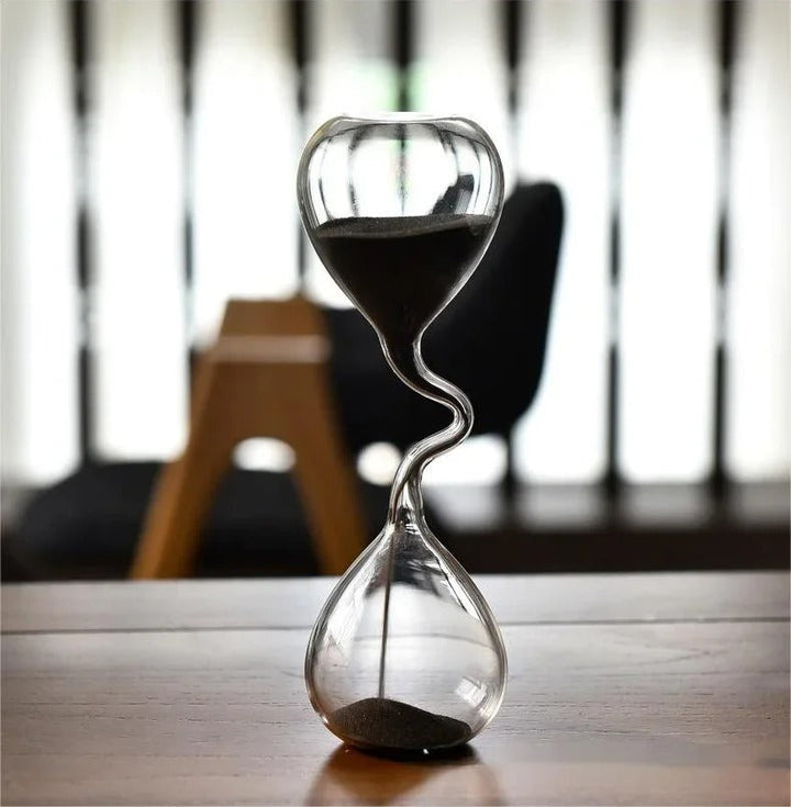 Kurvig Svart Timglas | Glas