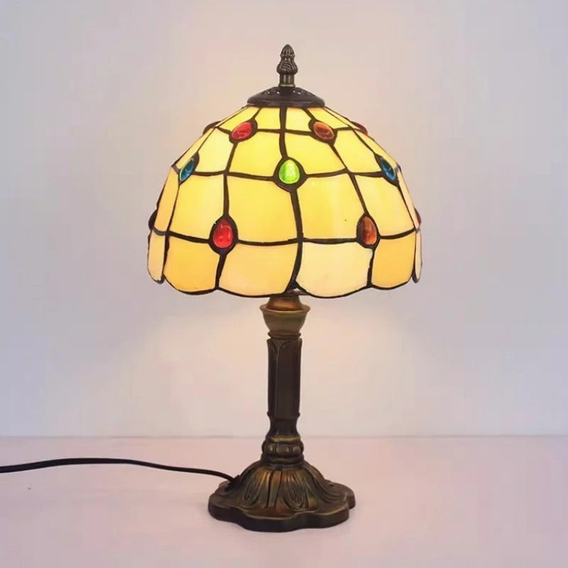 Bordslampa LED Barock Retro E27 - Vintage Tiffany Glas