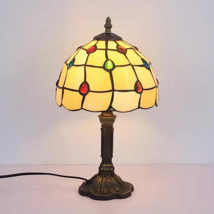 Bordslampa LED Barock Retro E27 - Vintage Tiffany Glas