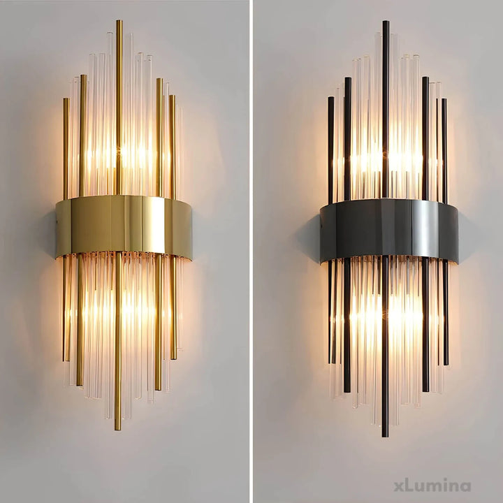 Vägglampa med kristalldekoration