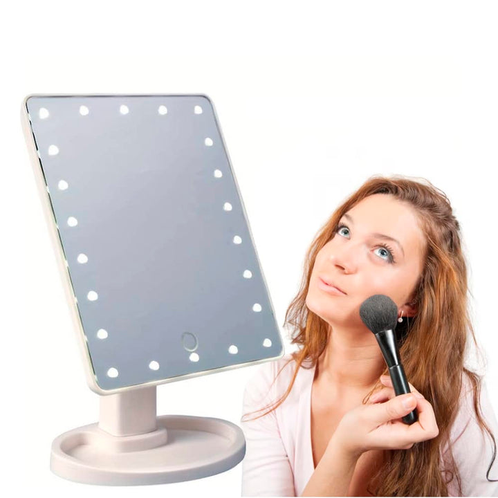 Makeup-spegel med LED-ljus och pekskärm |