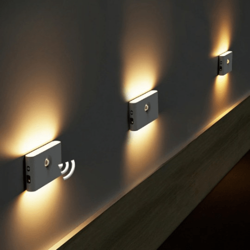 Trådlösa LED Nattlampor med Rörelsesensor | USB Uppladdningsbara | Mjuk Varm Ljus