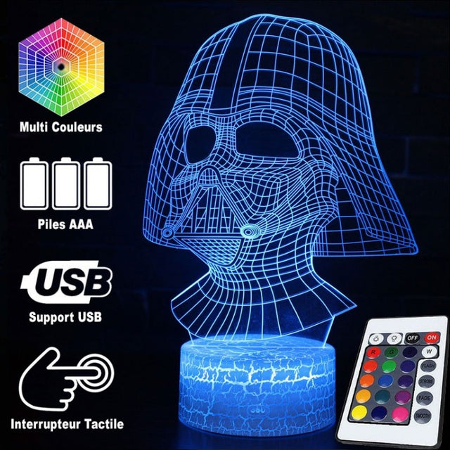 3D Lampa Star Wars Hjälm Darth Vader