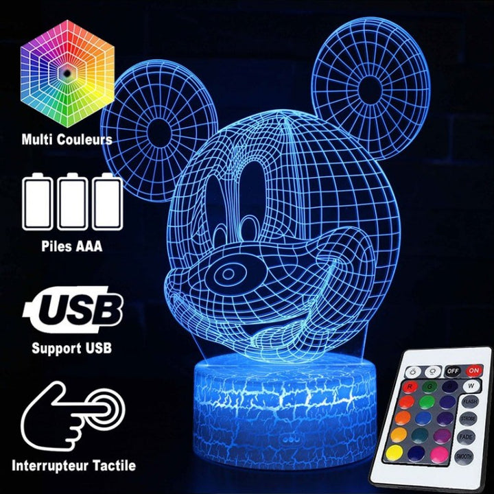 3D Lampa med Mikey Mus huvud