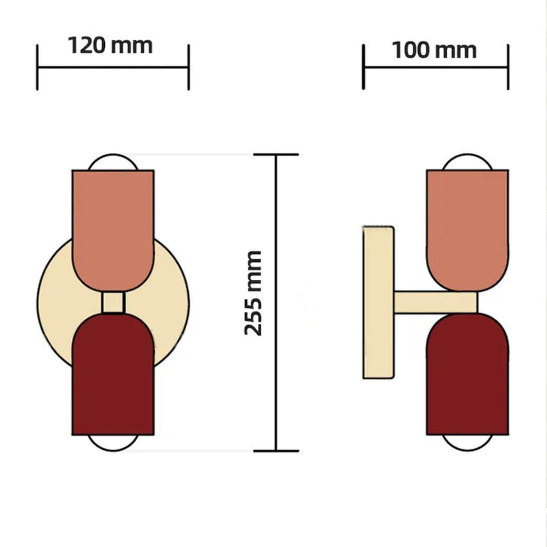 Dubbelhuvud Vägglampa