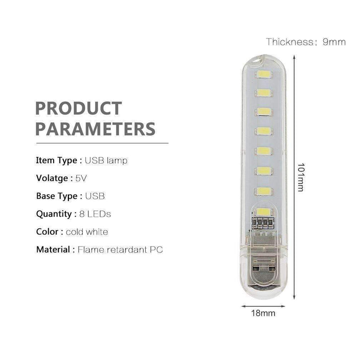 Mini USB LED Nattlampa - Kall Vit Lampa