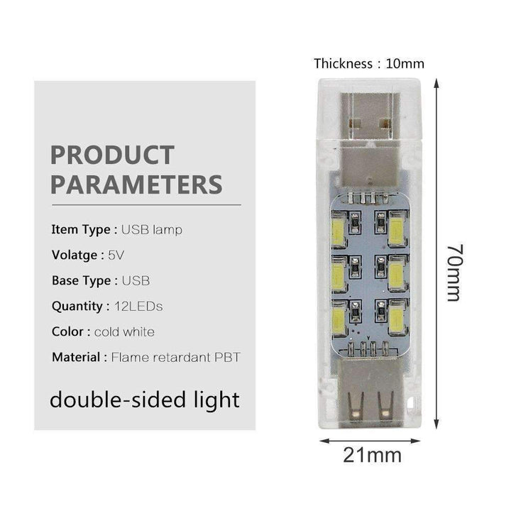 Mini USB LED Nattlampa - Kall Vit Lampa