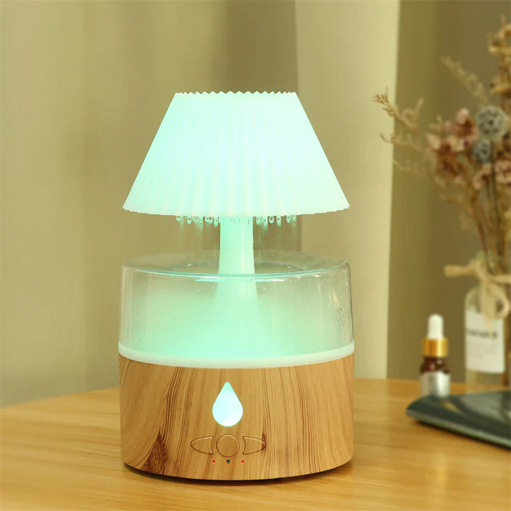 Regnmoln Luftfuktare - Kylig Dimma Aromaterapi Diffuser, USB-Driven med Nattljus