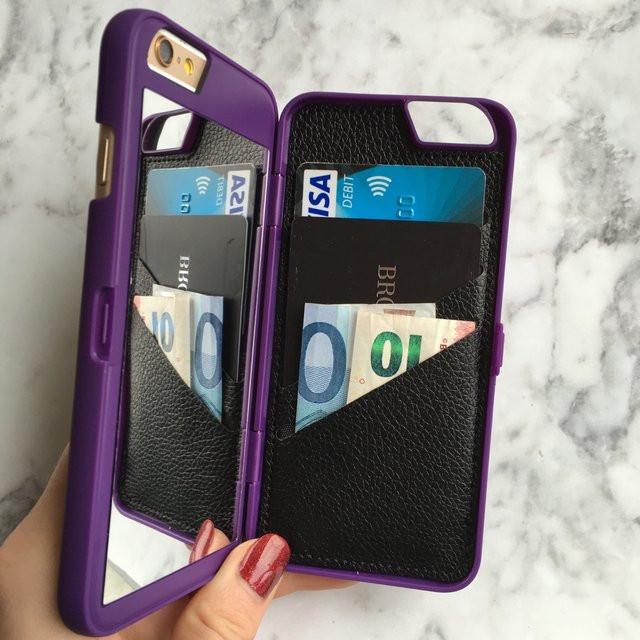 Lily - Den lyxiga sminkspegeln/Plånboksfodralet för iPhone |