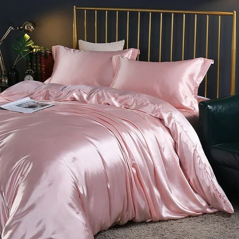 Elegant Satin Silke Sängkläder Set - Lyxig Komfort för Varje Natt