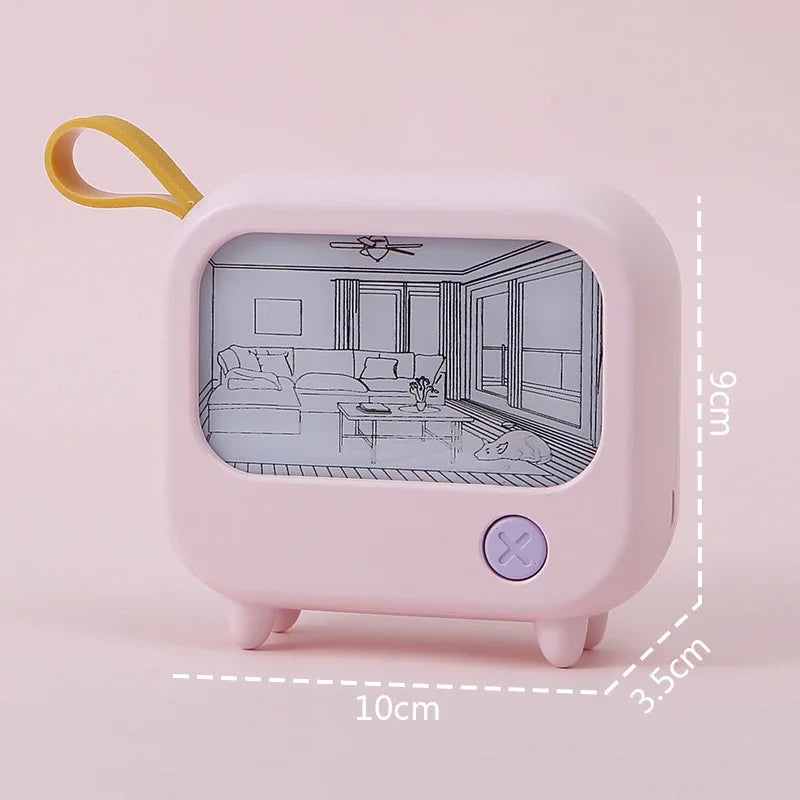 Mini TV-målning LED-nattlampa
