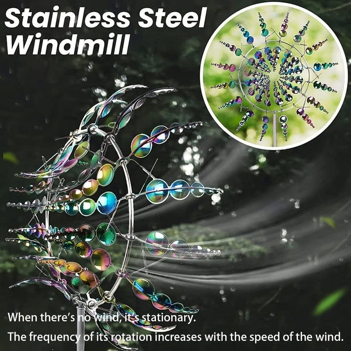 1 Styck Magisk Metallvindmölla, 3D Metall Utomhus Vindklocka för Gård och Trädgård, Unika Metall Kinetiska Vindskulpturer &amp; Vindklocka, Vindfångare Metall Utomhus Gräsmatta Terrass Dekoration Vindskulptur