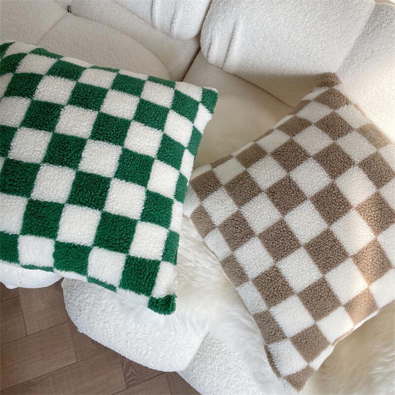 Plush Fleece Rutig Örngott