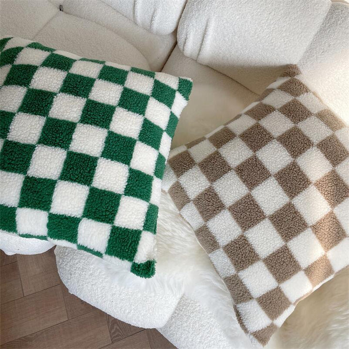 Plush Fleece Rutig Örngott