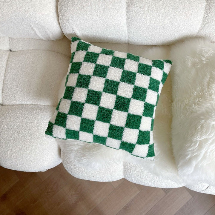 Plush Fleece Rutig Örngott