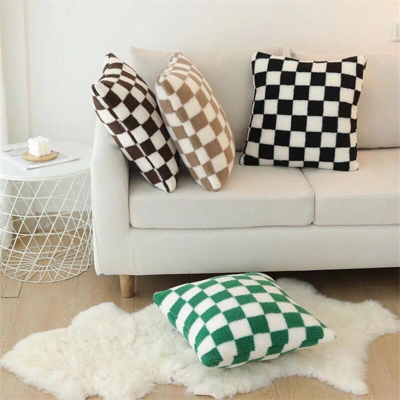 Plush Fleece Rutig Örngott