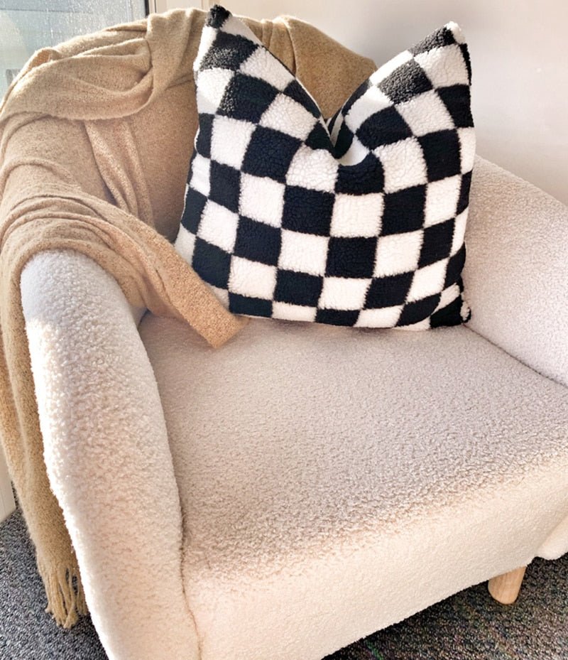 Plush Fleece Rutig Örngott