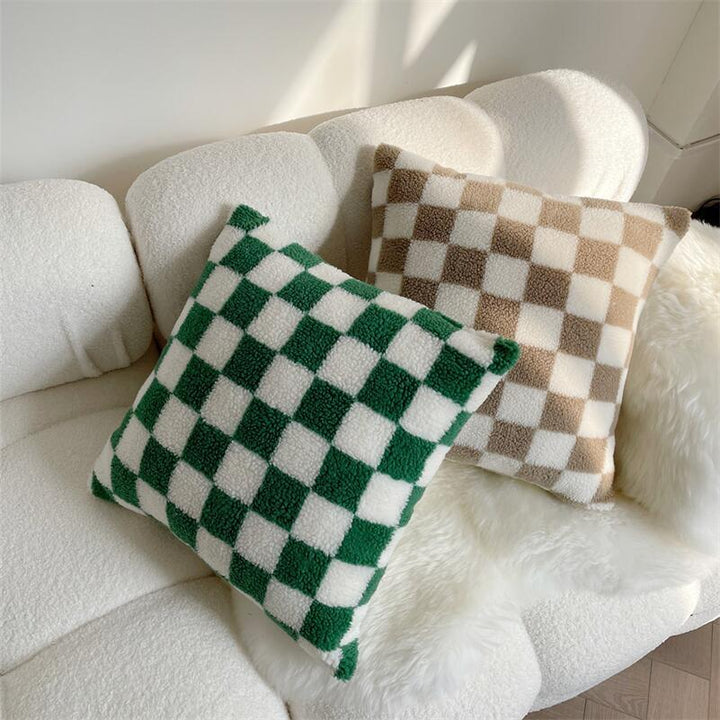 Plush Fleece Rutig Örngott