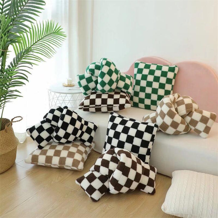 Plush Fleece Rutig Örngott