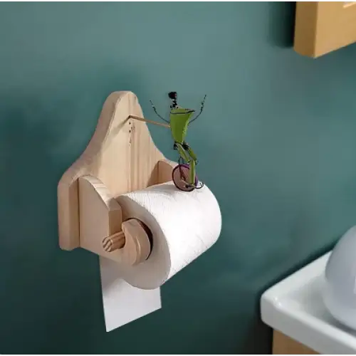 Toalettpappershållare Original Groda på Cykeln