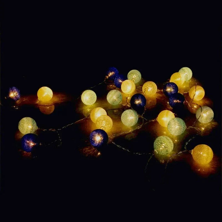 Söta Pastellfärgade Bomullsboll Fairy Lights Girlang