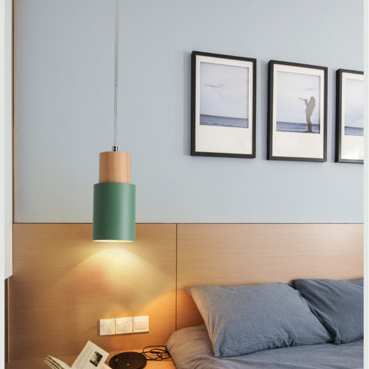 Designer Nordisk Träbas Pendellampa
