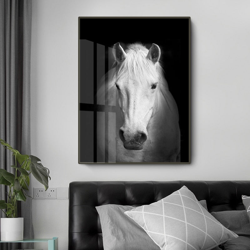 Natur Vilda Djur Afrika Vilda Djur Svart Vit - Canvas Väggkonst Målning