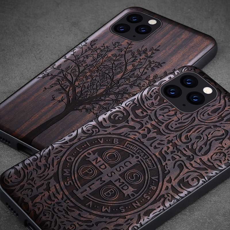 Lyxigt Flexibelt iPhone-skal i Trä