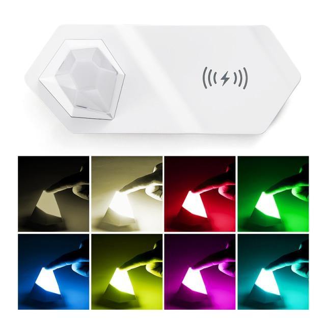 2i1 Diamant LED Nattlampa Trådlös Laddare