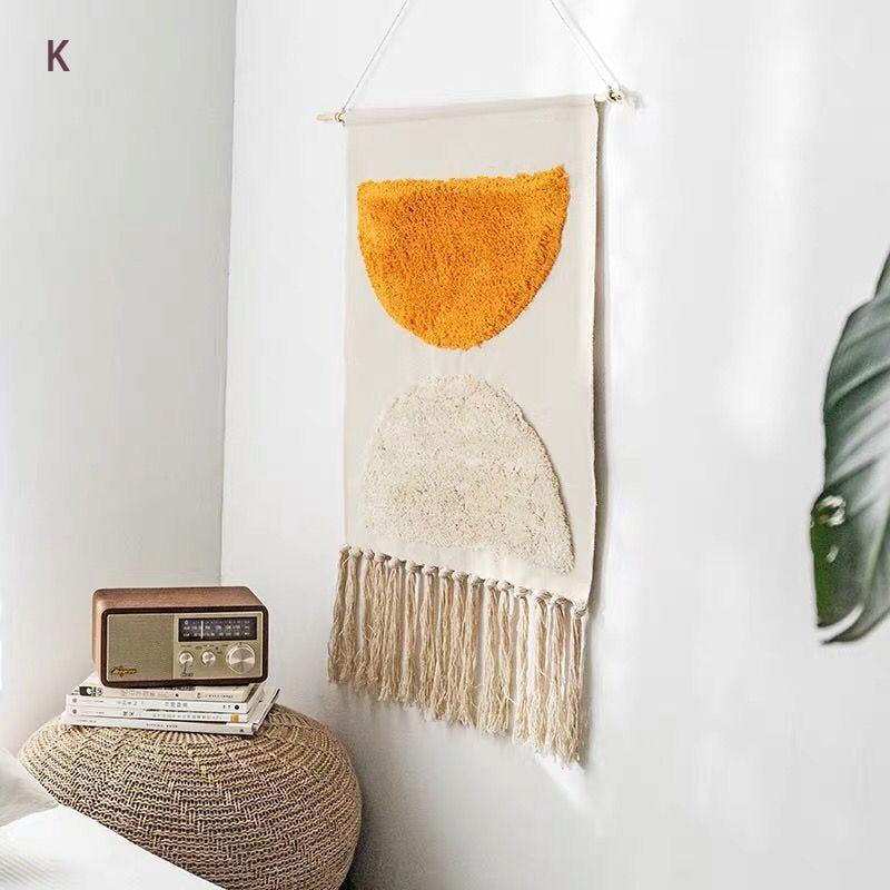 Geometrisk tuftad väggmatta